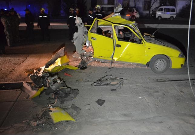 Kirakashning “Neksiya” avtomashinasidagi gaz balloni portlab ketdi (foto)