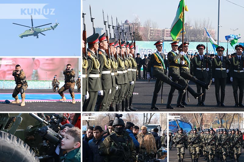 Toshkentda harbiy-vatanparvarlik festivali, shahar uzra harbiy vertolyotlar uchib o‘tdi (foto)