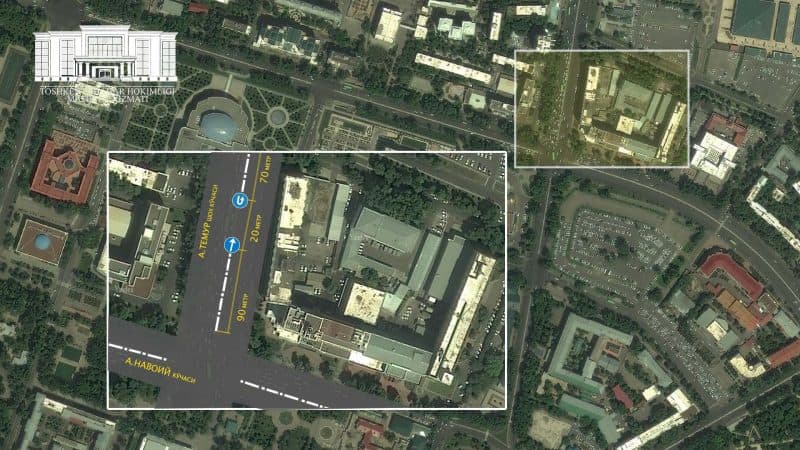 В Ташкенте на улице Амира Темура открыто дополнительное место для разворота транспортных средств