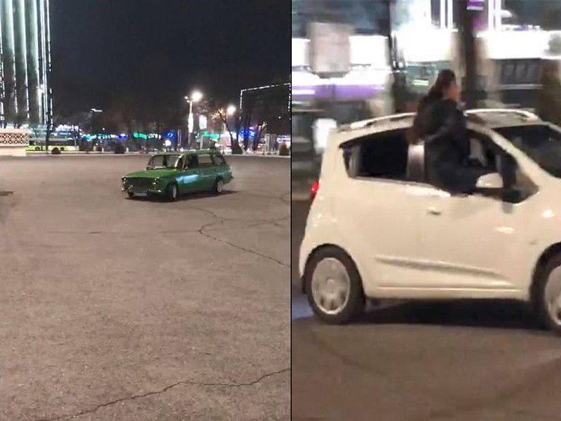 Видео: в Ташкенте 14 автомобилей помещены на штрафплощадку за «ночные развлечения»