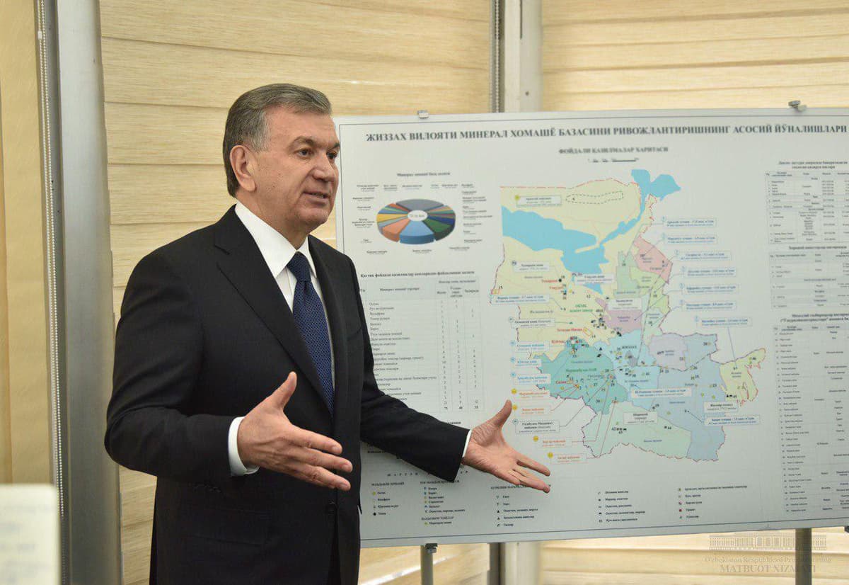 Shavkat Mirziyoyev Jizzaxga tashrif buyurib, AES qurish uchun tadqiqotlar o‘tkazilayotgan maydonni ko‘zdan kechirdi 