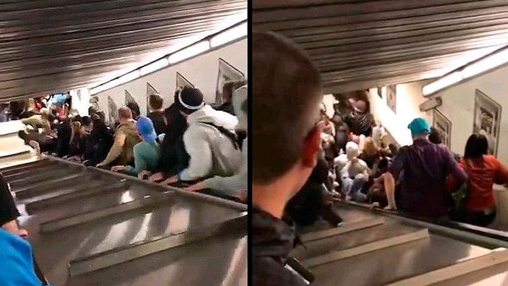 Видео: в римском метро обрушился эскалатор