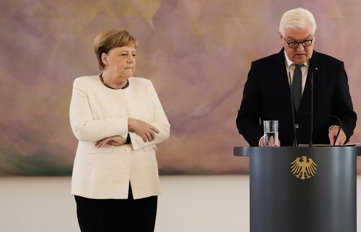 Germaniya prezidenti bilan uchrashuv vaqtida Merkelni yana qaltiroq tutdi