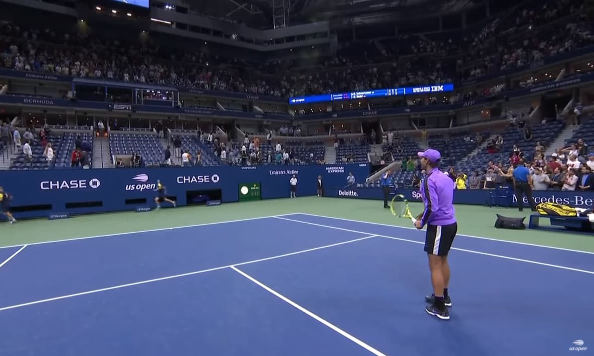 Rafael Nadal o‘z aniqligi bilan tomoshabinlarni lol qoldirdi (video)