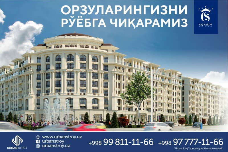 «OQ SAROY» – premium darajadagi xonadonlar sizni kutmoqda!