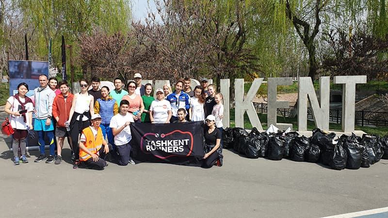 Toshkentdagi plogging harakatida 40 qop chiqindi yig‘ildi
