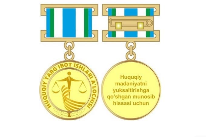 «Huquqiy targ‘ibot ishlari a'lochisi» ko‘krak nishoni to‘g‘risida nizom tasdiqlandi