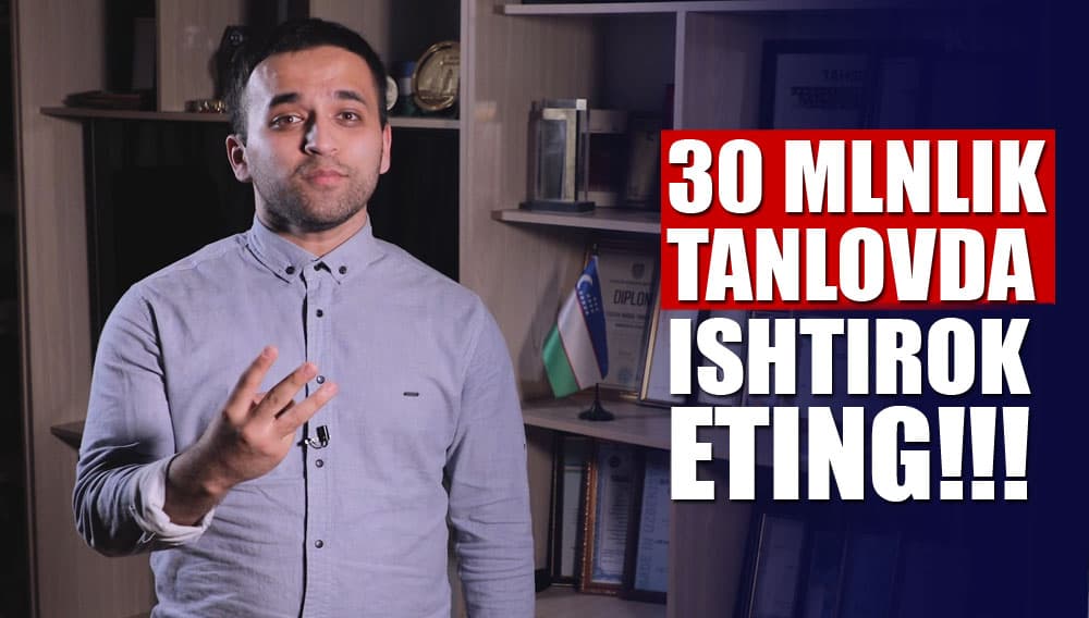 Karantin davrida #UydaQoling, bizga video jo‘nating va 1 mln so‘mni qo‘lga kiriting!