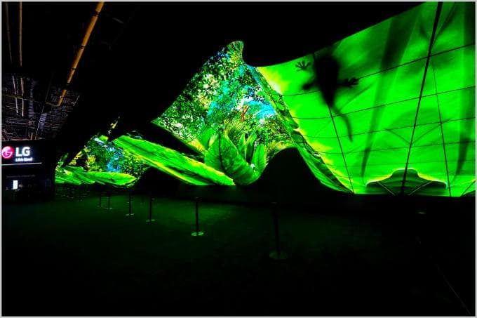 CES 2020 mehmonlari yana bir bor LG OLED installyatsiyalari – «To‘lqin» va «Favvora»dan hayratda qolishdi