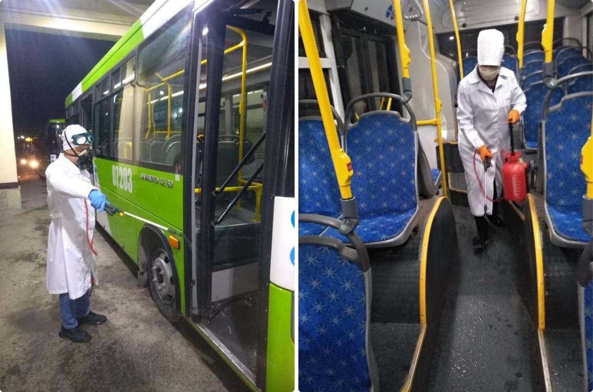 Toshkentda avtobuslarni yuqumli kasalliklarga qarshi dezinfeksiya qilish boshlandi