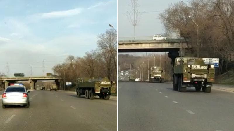 Olmaotaga karantin sababli harbiy texnika kiritildi (video)