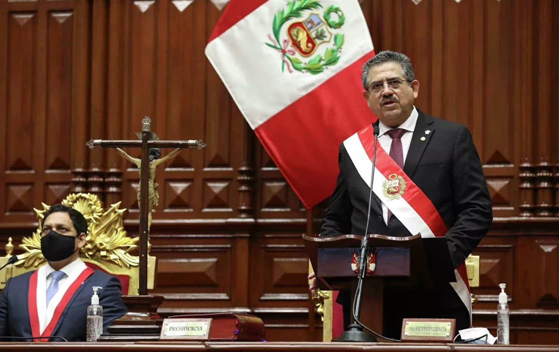 Peruda yaqinda prezident lavozimini egallagan Manuel Merino iste'fosi talab etildi
