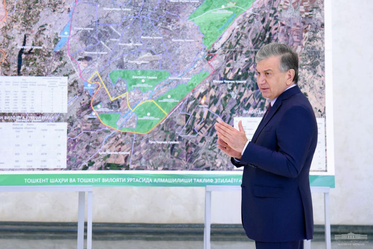 Yangihayot tumani maydoni poytaxt va Toshkent viloyatidagi 6 tuman hududi hisobiga kengaytiriladi