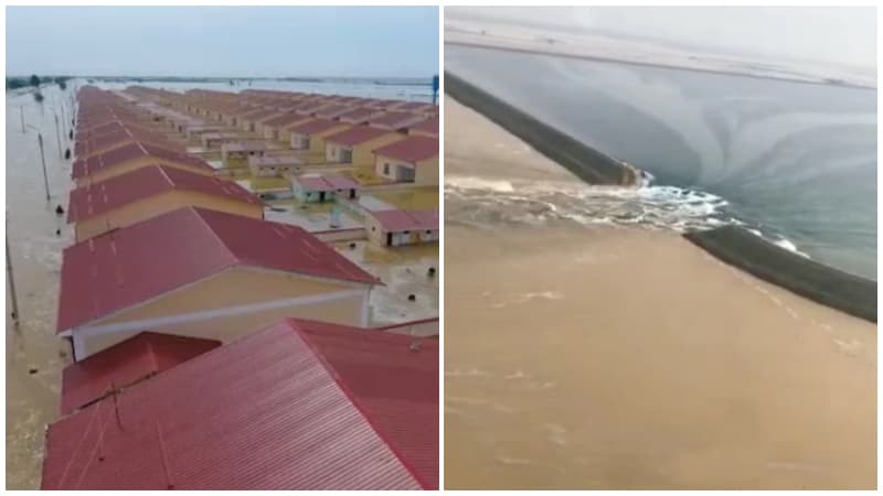 В сети появилось видео прорыва дамбы в Сырдарье