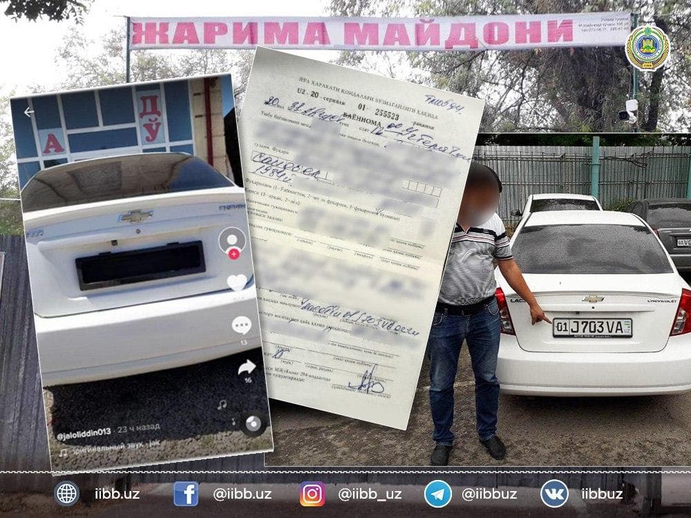 TikTok'dagi video tufayli toshkentlik haydovchining mashinasi jarima maydonchasiga qo‘yildi