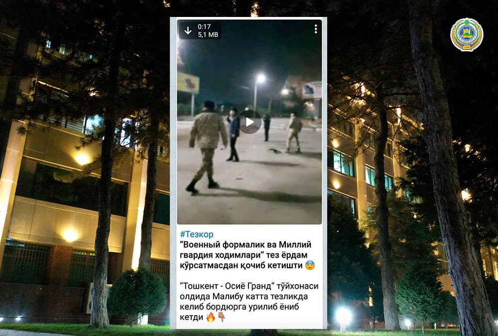 В Ташкенте Malibu врезался в дерево и загорелся