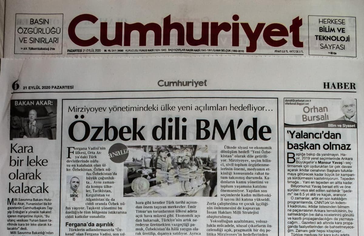 «BMTda ilk bor Navoiy tilida» - Turkiyaning «Jumhuriyat» gazetasi Mirziyoyevning BMTda o‘zbek tilida nutq so‘zlashini olqishladi