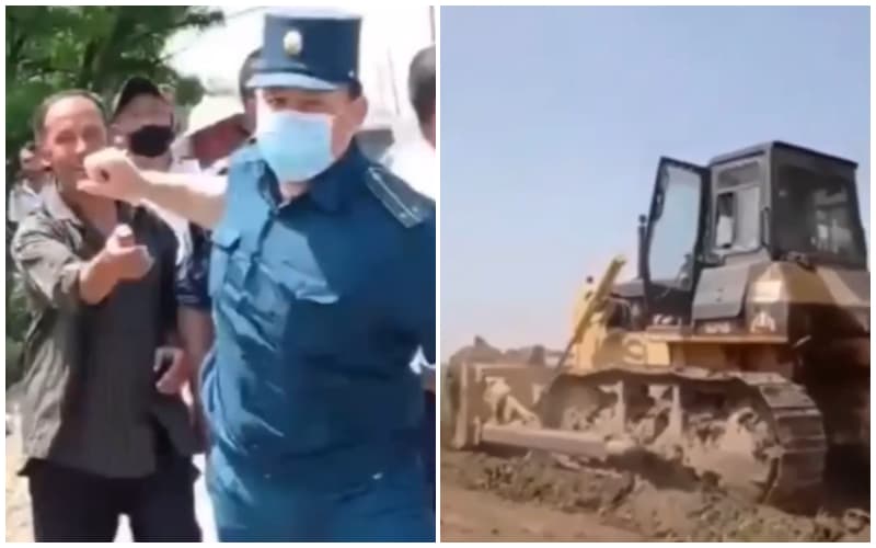 В Ташкентской области бульдозеры уничтожили поле спелой клубники
