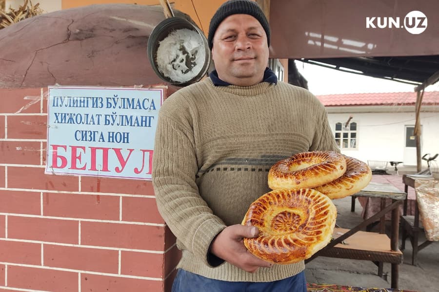 «Xijolat bo‘lmang, sizga non bepul» - Quvadagi novvoyxonada ehtiyojmandlarga non tekinga beriladi