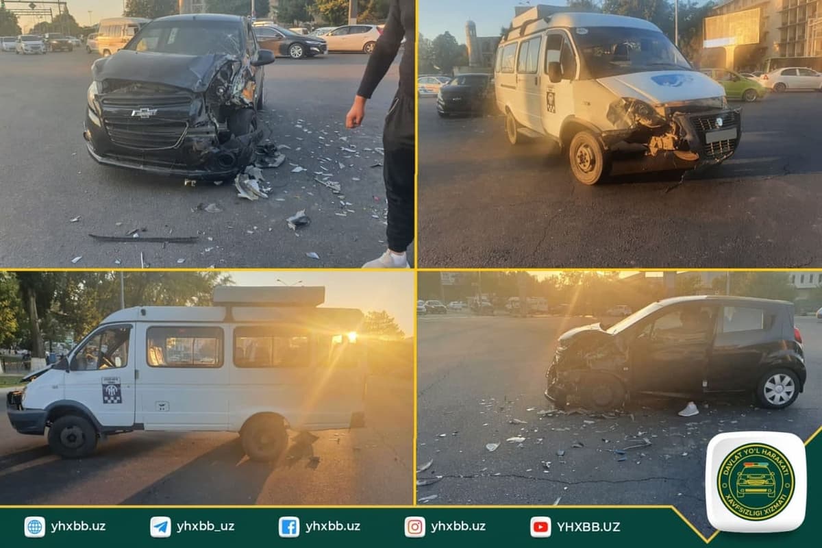 Toshkentda yo‘lovchi tashuvchi «Gazel» va «Spark» ishtirokida to‘qnashuv yuz berdi