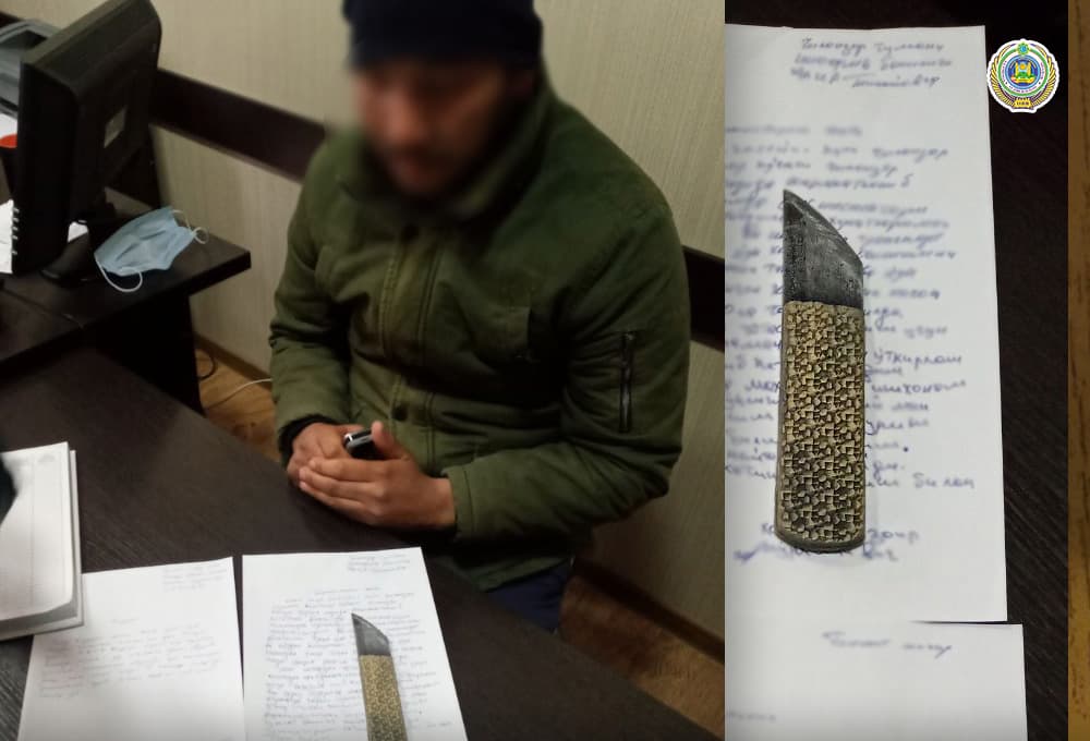 Ножи, биты и винтовка: в ГУВД Ташкента рассказали, какие опасные предметы конфисковали у водителей