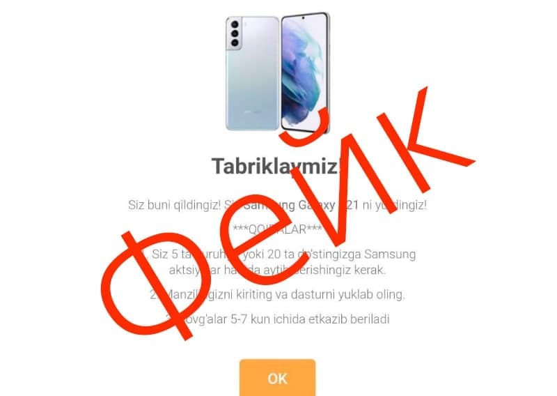 «O‘zkomnazorat» yutuqli so‘rovnoma haqidagi feyk xabarlarga ishonmaslikni so‘radi