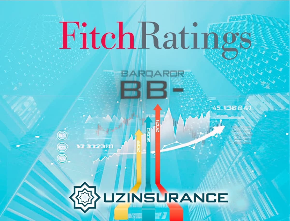 “O‘zagrosug‘urta” ketma-ket uchinchi yil Fitch Ratings'da "BB-" reytingiga ega bo‘ldi
