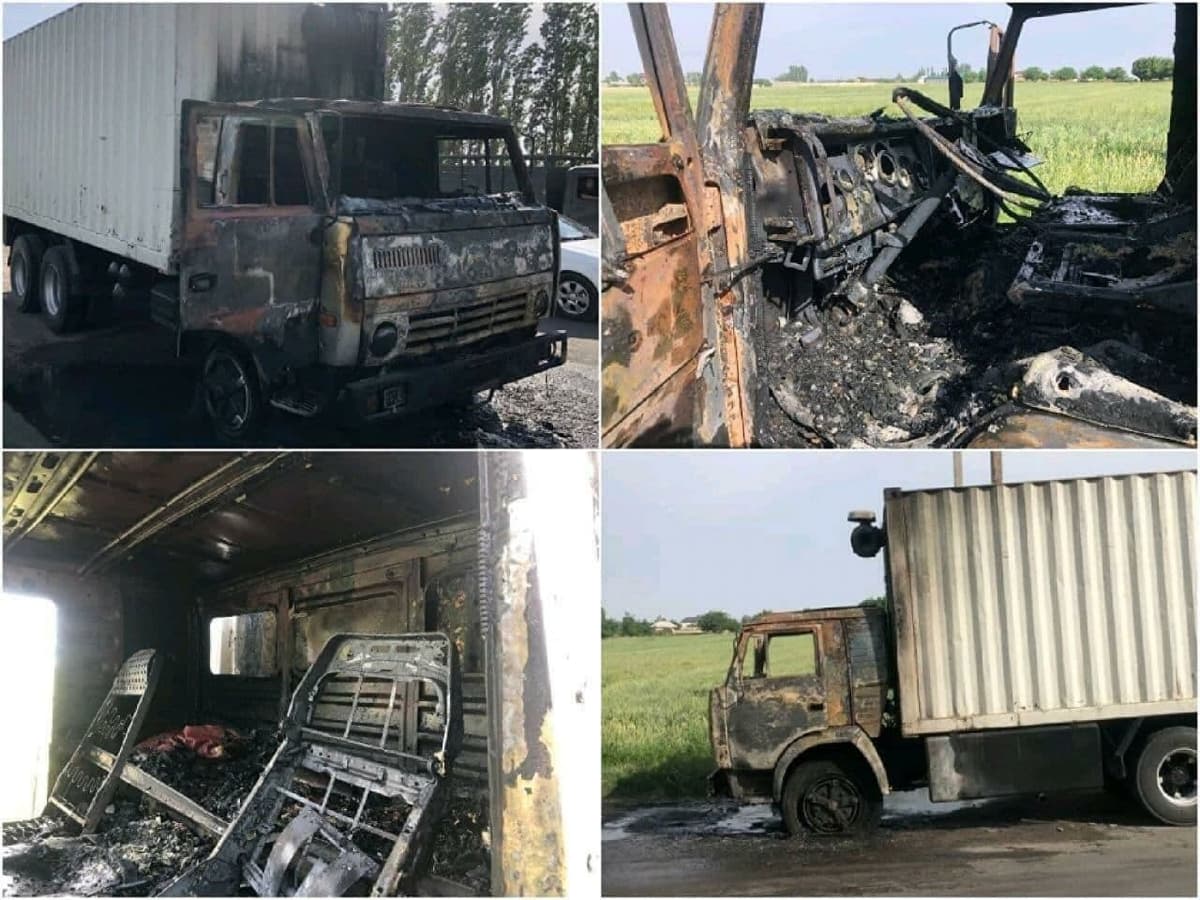 Yangiyo‘lda “KamAZ” yonib ketdi