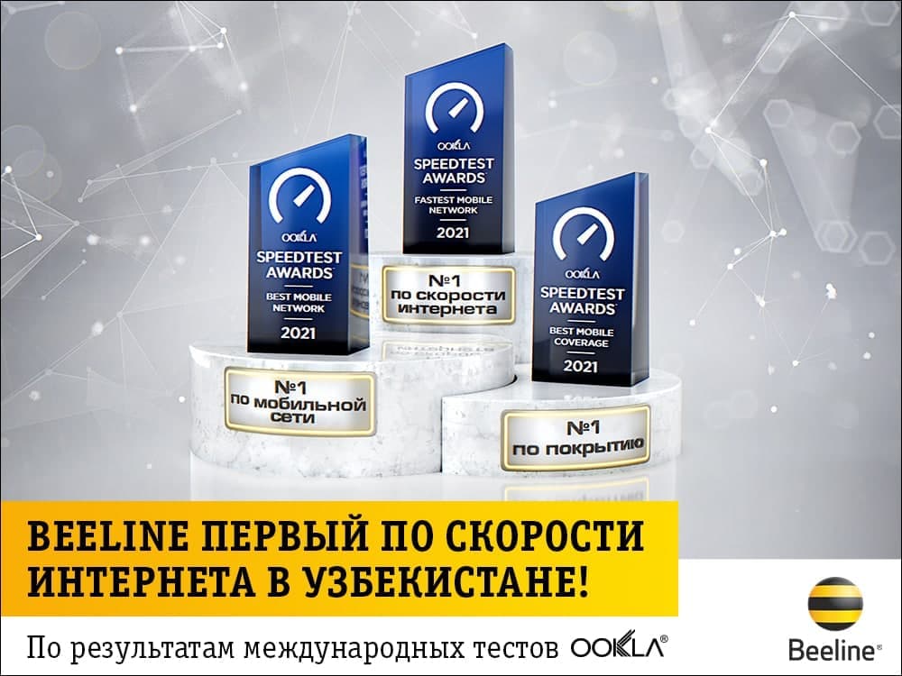 Beeline Uzbekistan признан компанией Ookla лидером по скорости мобильного интернета в Узбекистане