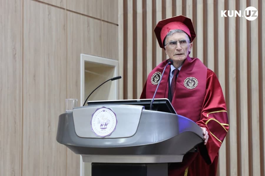 Nobel mukofoti sovrindori Aziz Sanjar Ipak yo‘li xalqaro turizm universitetiga keldi