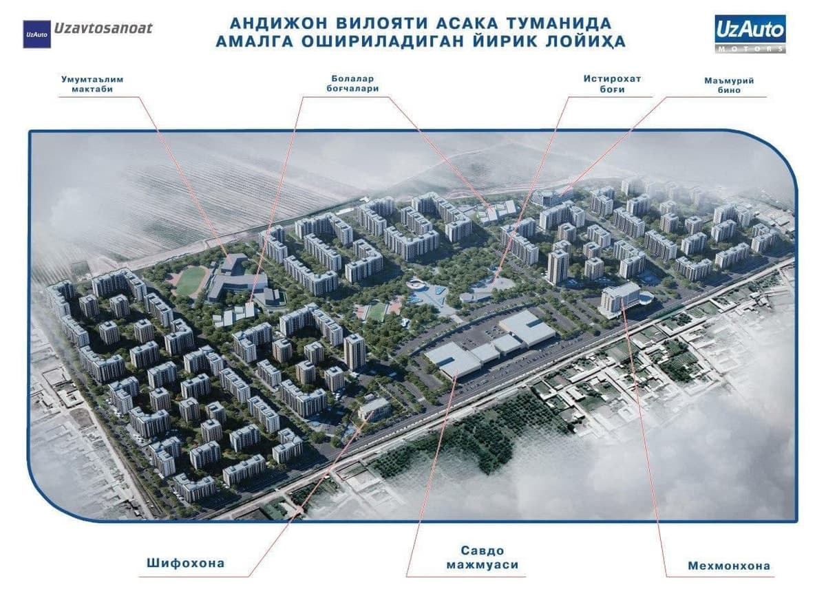 «Asaka city» majmuasini barpo etish uchun 53,3 gektar yer ajratilmoqda - Prezident qarori 