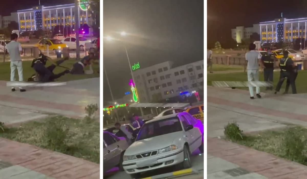 В Карши трое мужчин устроили драку с сотрудниками ОВД