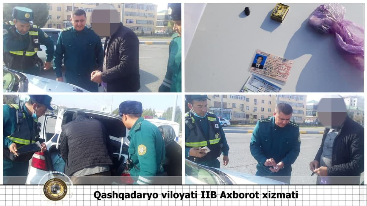 Qashqadaryoda mashinasidan giyohvandlik moddasi chiqqan shaxs ichki ishlar xodimiga pora bermoqchi bo‘ldi