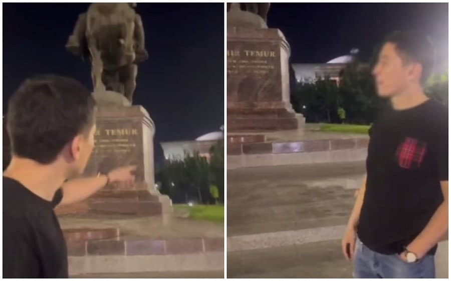 «Здесь посадим картошку»: мужчин, которые хулиганили около памятника Амиру Темуру, посадили на 15 суток