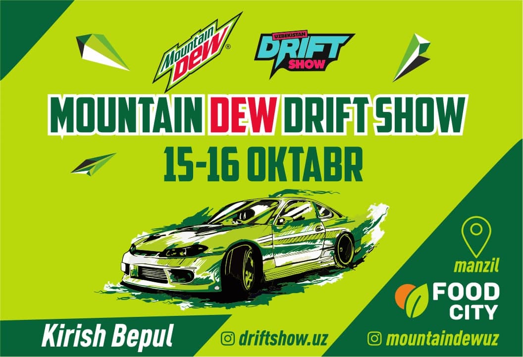 Mountain Dew "Mountain Dew Drift shou"ga taklif etadi