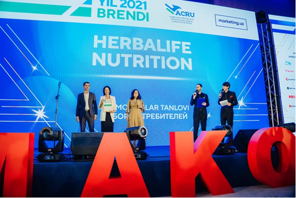Herbalife Nutrition kompaniyasi “Yil brendi 2021” mukofotini qo‘lga kiritdi