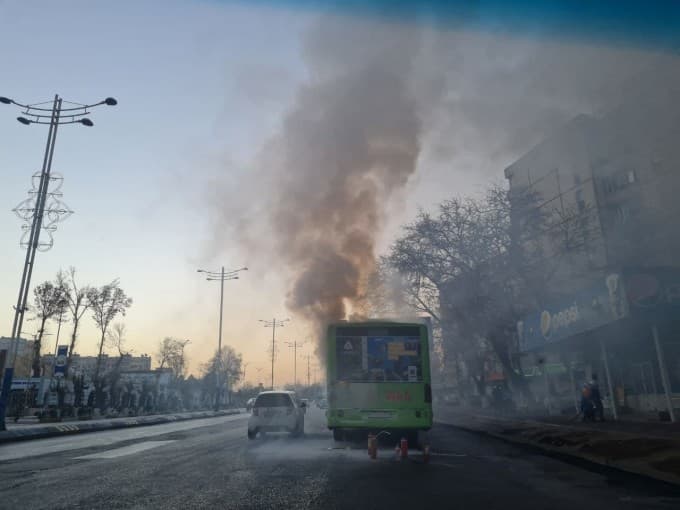 Toshkentda yana bir avtobusda yong‘in chiqdi