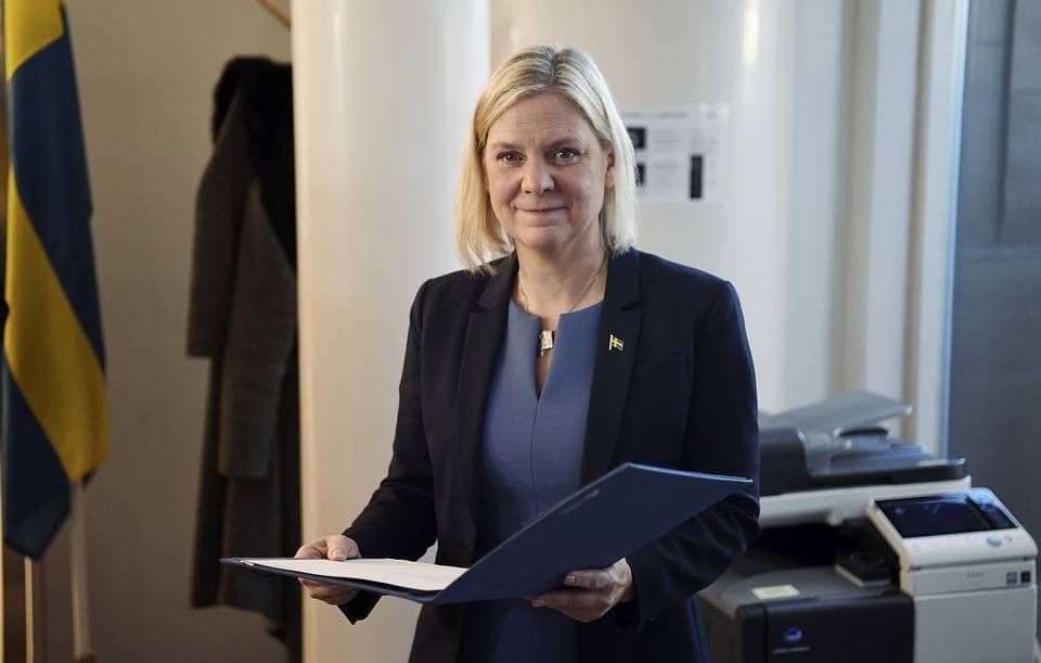 Magdalena Andersson besh kun ichida ikkinchi marta Shvetsiya bosh vaziri etib saylandi