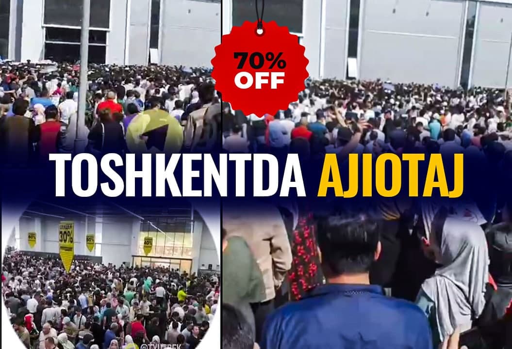 Toshkentda ajiotaj: 18 mingga yaqin odam chegirma sabab savdo majmuasiga yopirildi
