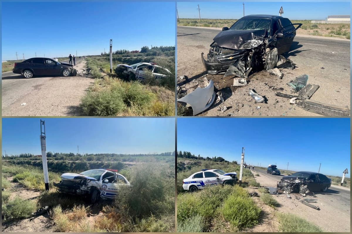 В Каракалпакстане произошло ДТП с участием автомобиля ДПС