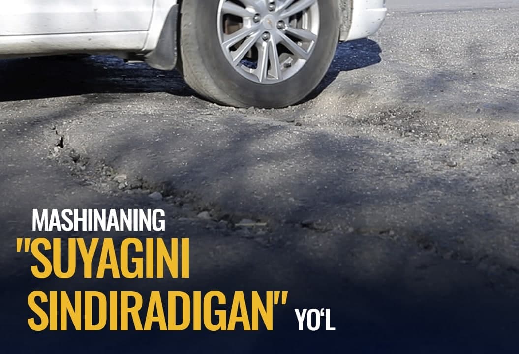 Mashinaning suyagini sindiradigan "yama". Mas’ullar Sherobod-Qiziriq yo‘lidagi "jarlik"dan xabardormi?