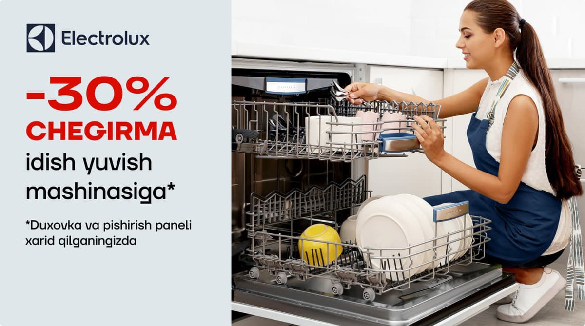 Electrolux idiş yuviş maşinasini -30% çegirma bilan xarid qiling