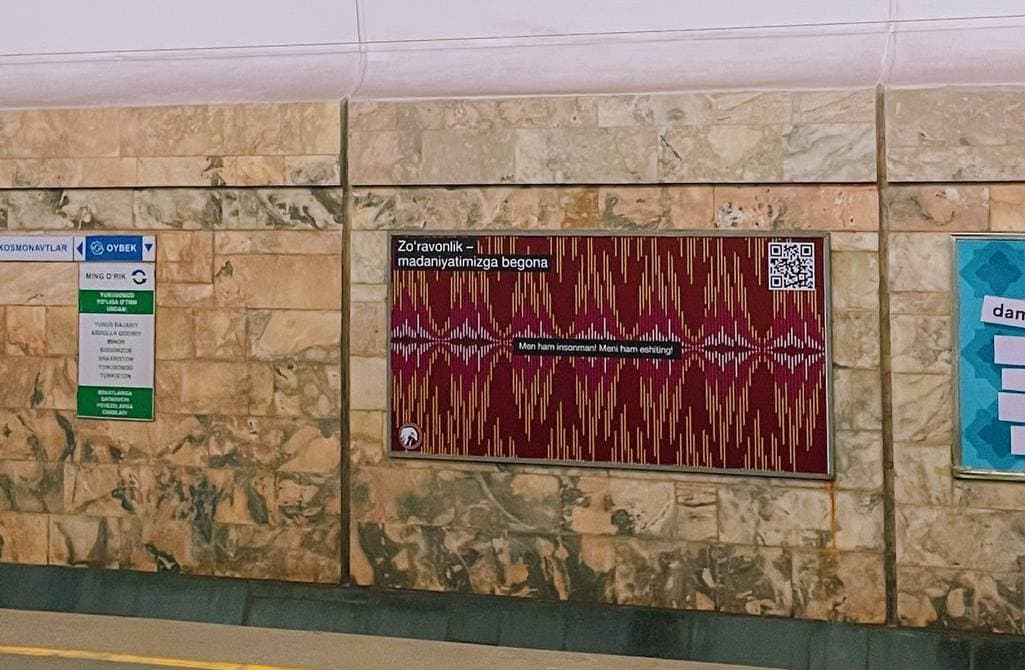 Toşkent metrosida zöravonlikka qarşi tarğibot bannerlari paydo böldi