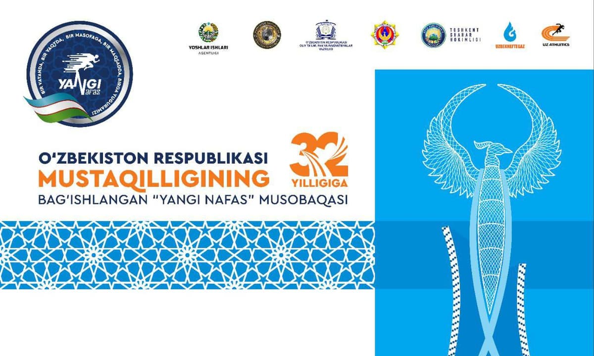 O‘zbekiston Respublikasining Mustaqillik bayrami mamlakatimizning barcha hududlarida “Yangi nafas” ommaviy yugurishi musobaqasi bilan nishonlanadi