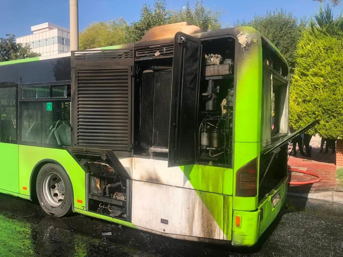 Toshkentda yo‘lovchi avtobusida yong‘in sodir bo‘ldi