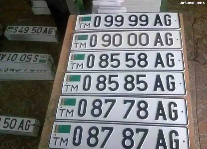 Turkmanistonda «chiroyli» avtomobil raqamlari taqiqlandi