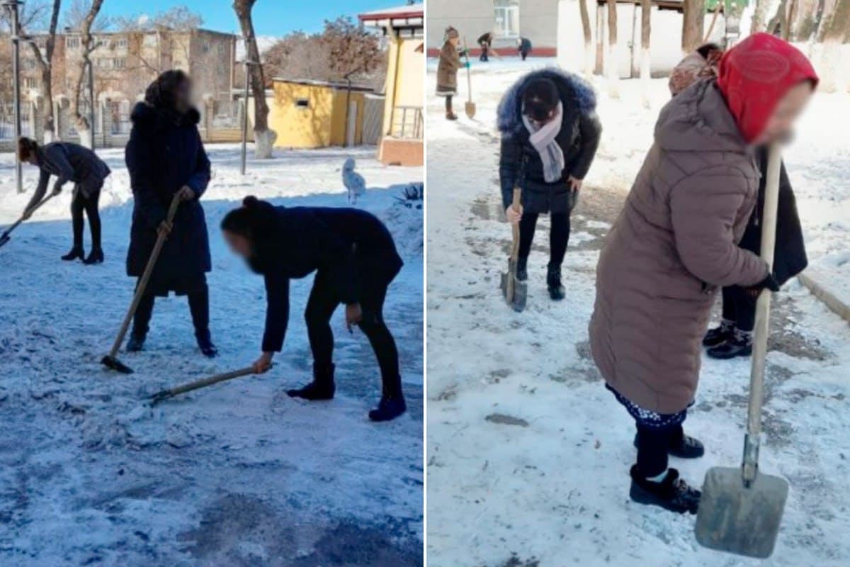 Prosecutor of Angren urged teachers to clean the school of snow