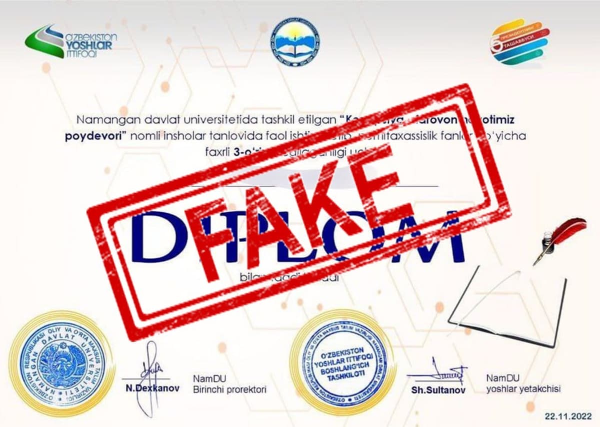 “Korrupsiya – farovon hayot poydevori” nomli tanlov feyk ekani aytildi