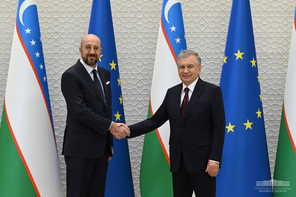 Shavkat Mirziyoyev Yevropa kengashi raisi Sharl Mishel bilan uchrashdi