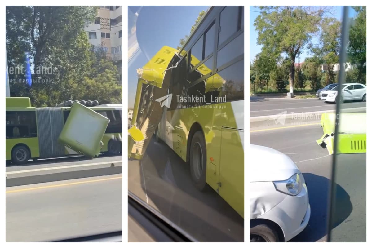 «Daraxtga tekkan» - Toshkentda «garmoshka» avtobusning tom qismi ajralib tushgani bo‘yicha izoh berildi